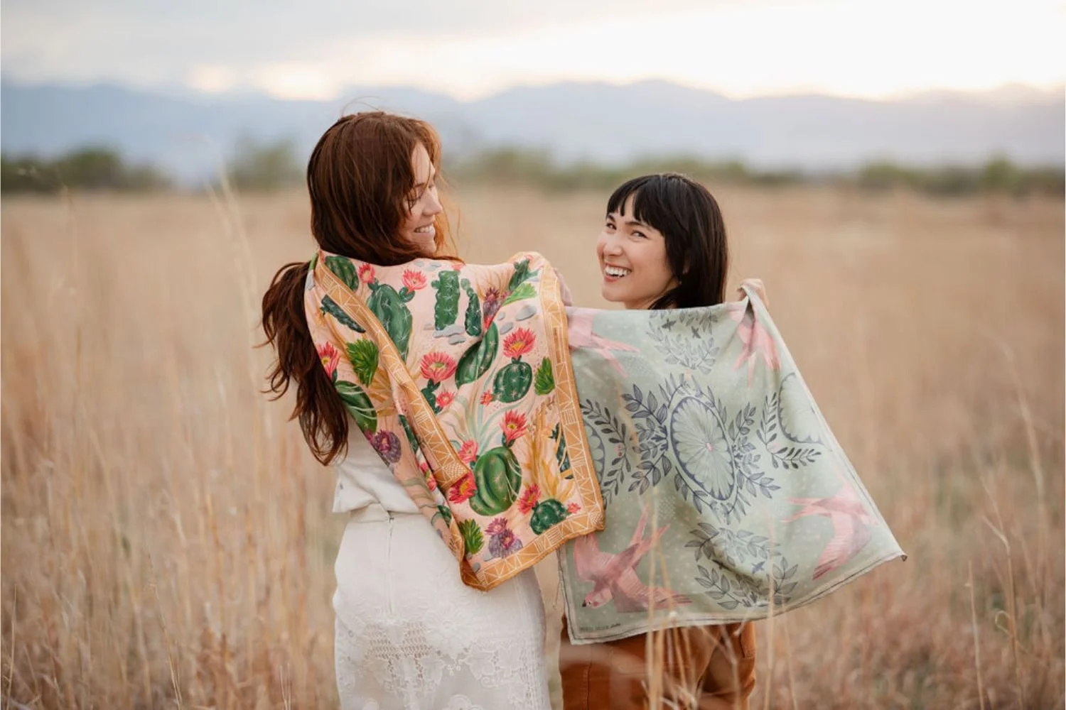 Columbine Silk Scarf – Elegant Floral Accessory by Matty Miller